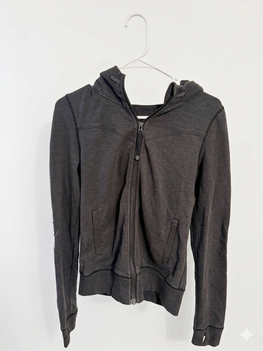 lululemon scuba charcoal grey full zip